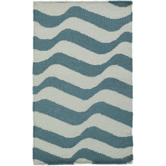 Mark&Day Wool Rugs, 2x3 Silverthorne Modern Blue Area Rug, Blue Green Carpet for Living Room, Bedroom or Kitchen (2' x 3')