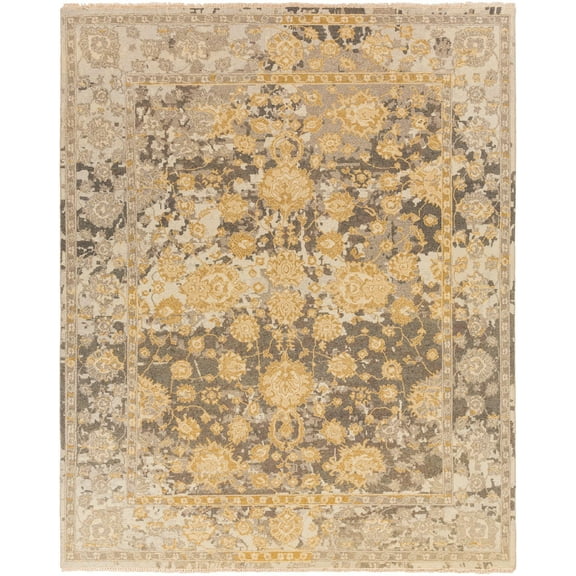 Mark&Day Wool Rugs, 2x3 Sosie Traditional Medium Gray Area Rug, Beige Brown Carpet for Living Room, Bedroom or Kitchen (2' x 3')