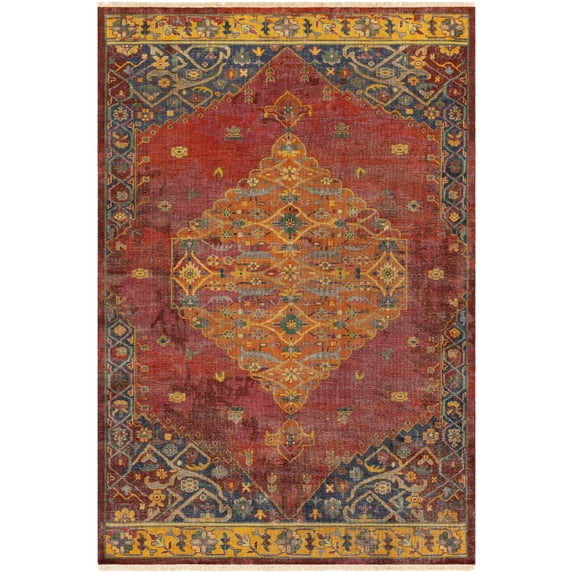 Mark&Day Wool Rugs, 2x3 Sprong Traditional Mauve Area Rug, Red Blue Orange Carpet for Living Room, Bedroom or Kitchen (2' x 3')