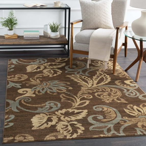 Mark&Day Area Rugs, 2x3 Stettler Cottage Dark Brown Area Rug, Brown Beige Carpet for Living Room, Bedroom or Kitchen (2' x 3'3")