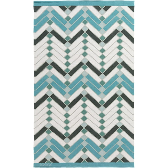 Mark&Day Area Rugs, 2x3 Suwanee Global Blue/Beige Area Rug, Blue Grey Green Carpet for Living Room, Bedroom or Kitchen (2' x 3')