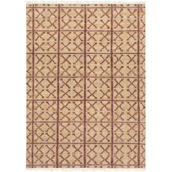 Mark&Day Jute Rugs, 2x3 Treviso Cottage Beige/Magenta Area Rug, Beige Purple Green Carpet for Living Room, Bedroom or Kitchen (2' x 3')