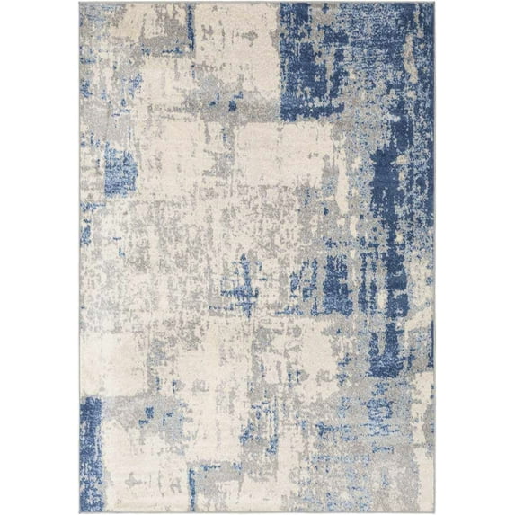 Mark&Day Area Rugs, 2x3 Triemen Modern Navy Area Rug, Blue White Carpet for Living Room, Bedroom or Kitchen (2' x 3')