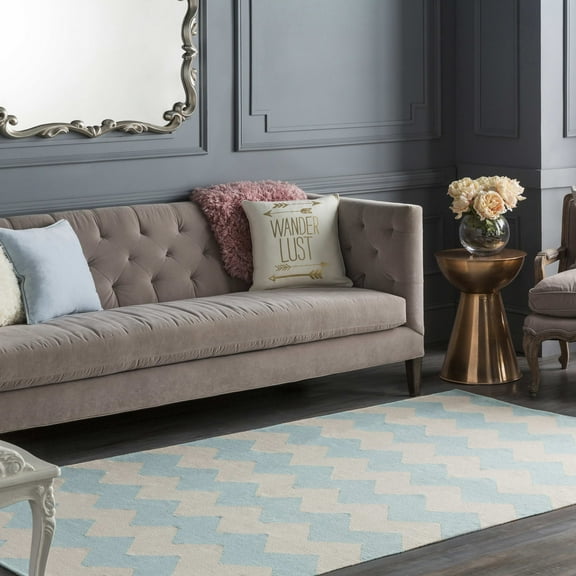 Mark&Day Area Rugs, 2x3 Zetten Modern Aqua Area Rug, Blue Beige Carpet for Living Room, Bedroom or Kitchen (2' x 3')