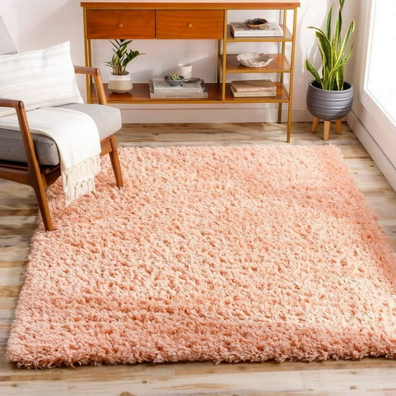 Mark&Day Area Rugs, 2x4 Abraham Modern Shag Peach Area Rug, Peach Carpet for Living Room, Bedroom or Kitchen (2'3" x 3'9")