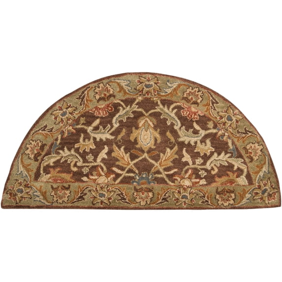 Mark&Day Wool Rugs, 2x4 Daysland Traditional Dark Brown Hearth Area Rug, Brown Beige Carpet for Fireplace, Entryway, Bedroom or Living Room (2' x 4' Hearth)