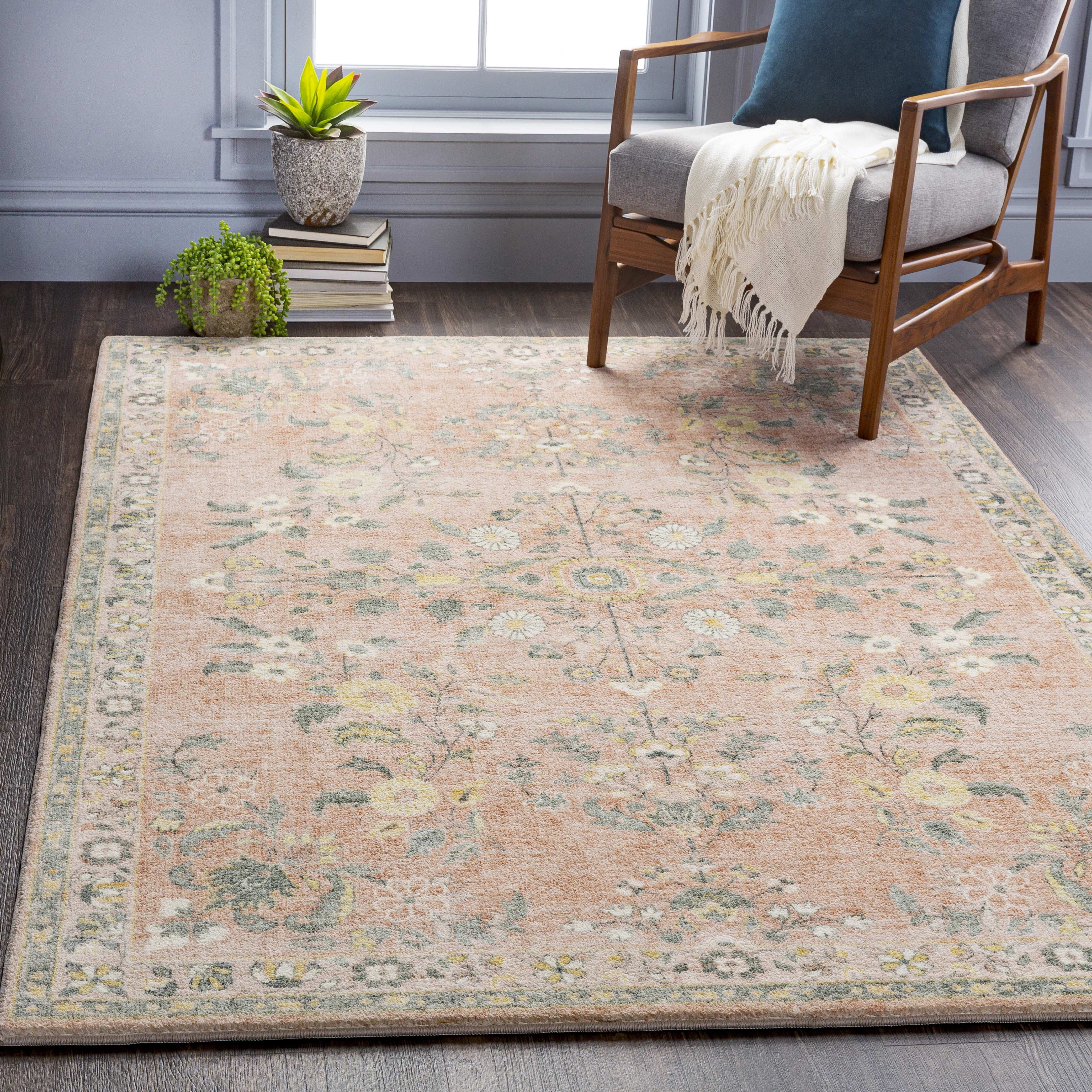 Mark&Day Area Rugs, 2x4 Heidveld Traditional Butter Area Rug, Pink ...