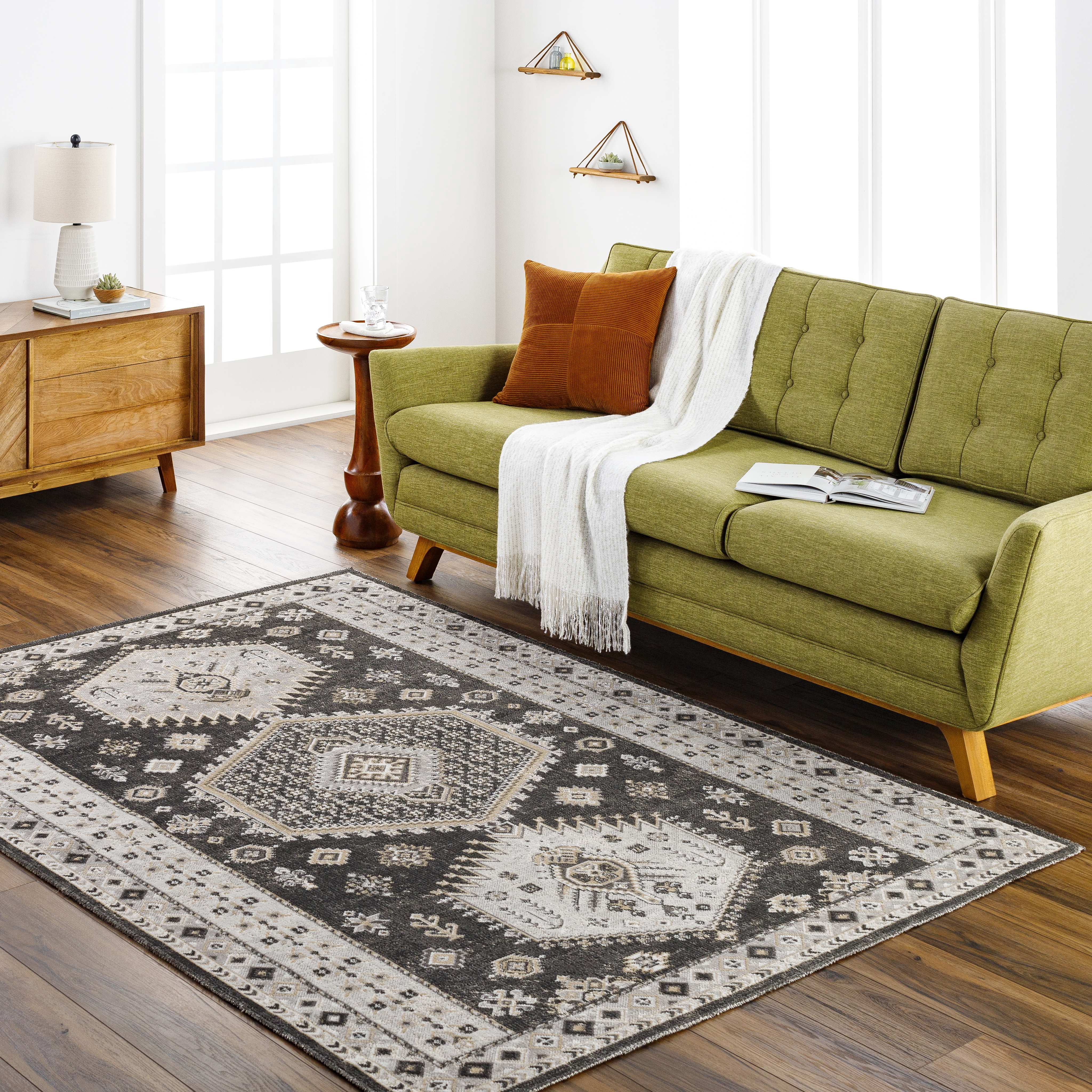 rug.rug 　no2 Mark&Day Area Rugs, 2x4 Kenja Traditional Dark Brown/Ivory Area