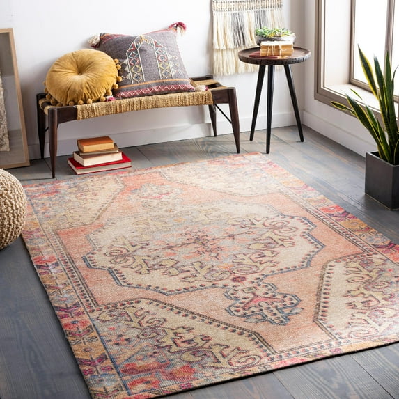Mark&Day Area Rugs, 2x4 Kolham Traditional Bright Orange Area Rug, Orange Brown Beige Carpet for Living Room, Bedroom or Kitchen (2'6" x 4')