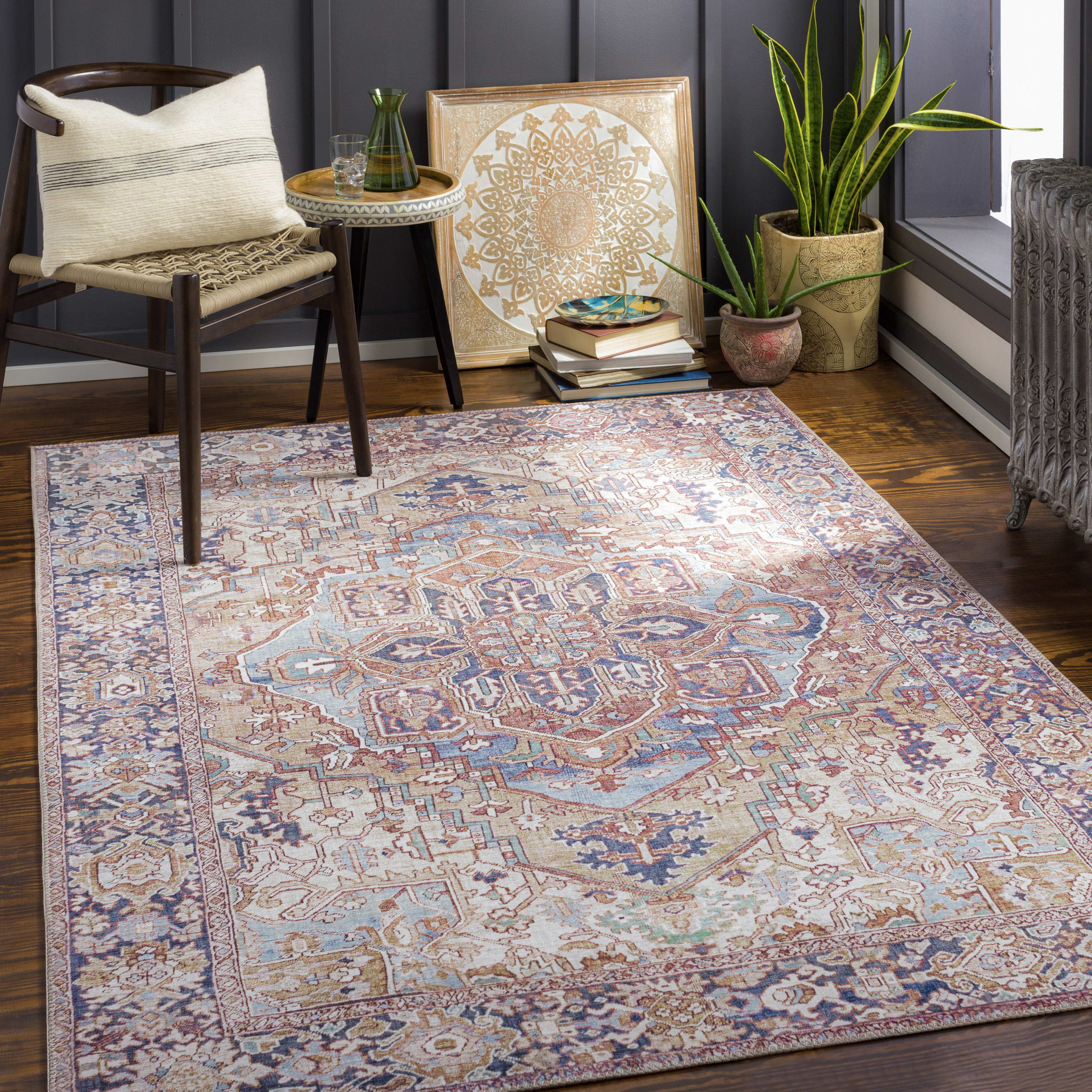 Mark&Day Area Rugs, 2x4 Manche Traditional Dark Brown Area Rug, Brown ...