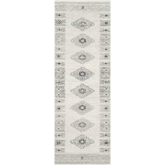Mark&Day Area Rugs, 3x7 Ajax Rustic Medium Gray Runner Area Rug, Grey Black White Carpet for Hallway, Kitchen, Bedroom or Living Room (2'7" x 7'6" Runner)
