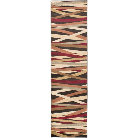 Mark&Day Area Rugs, 2x7 Biberbach Modern Burgundy Runner Area Rug, Black Red Carpet for Hallway, Kitchen, Bedroom or Living Room (2' x 7'5" Runner)
