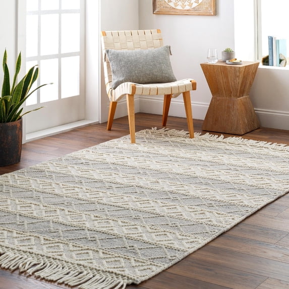 Mark&Day Area Rugs, 2x7 Coyville Cottage Charcoal Runner Area Rug, Grey Beige Carpet for Hallway, Kitchen, Bedroom or Living Room (2'3" x 7'6" Runner)