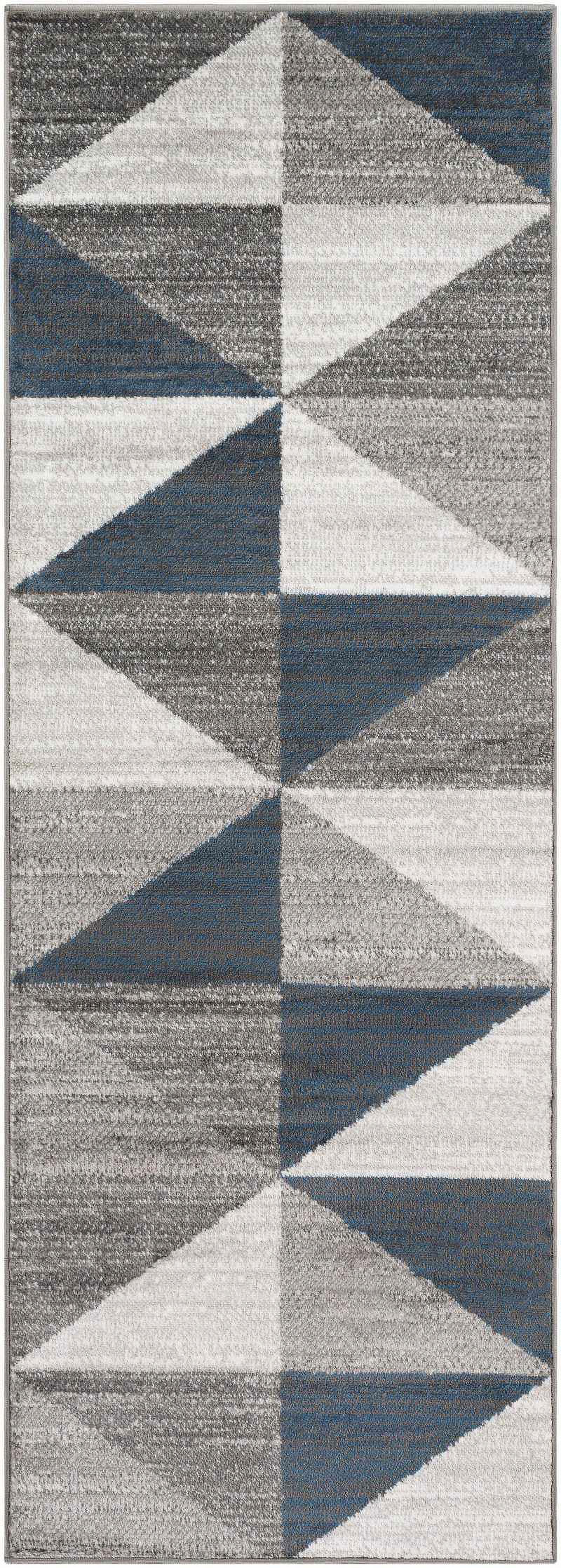 Mark&Day Area Rugs, 3x7 Davidson Modern Sky Blue/Navy Runner Area Rug ...