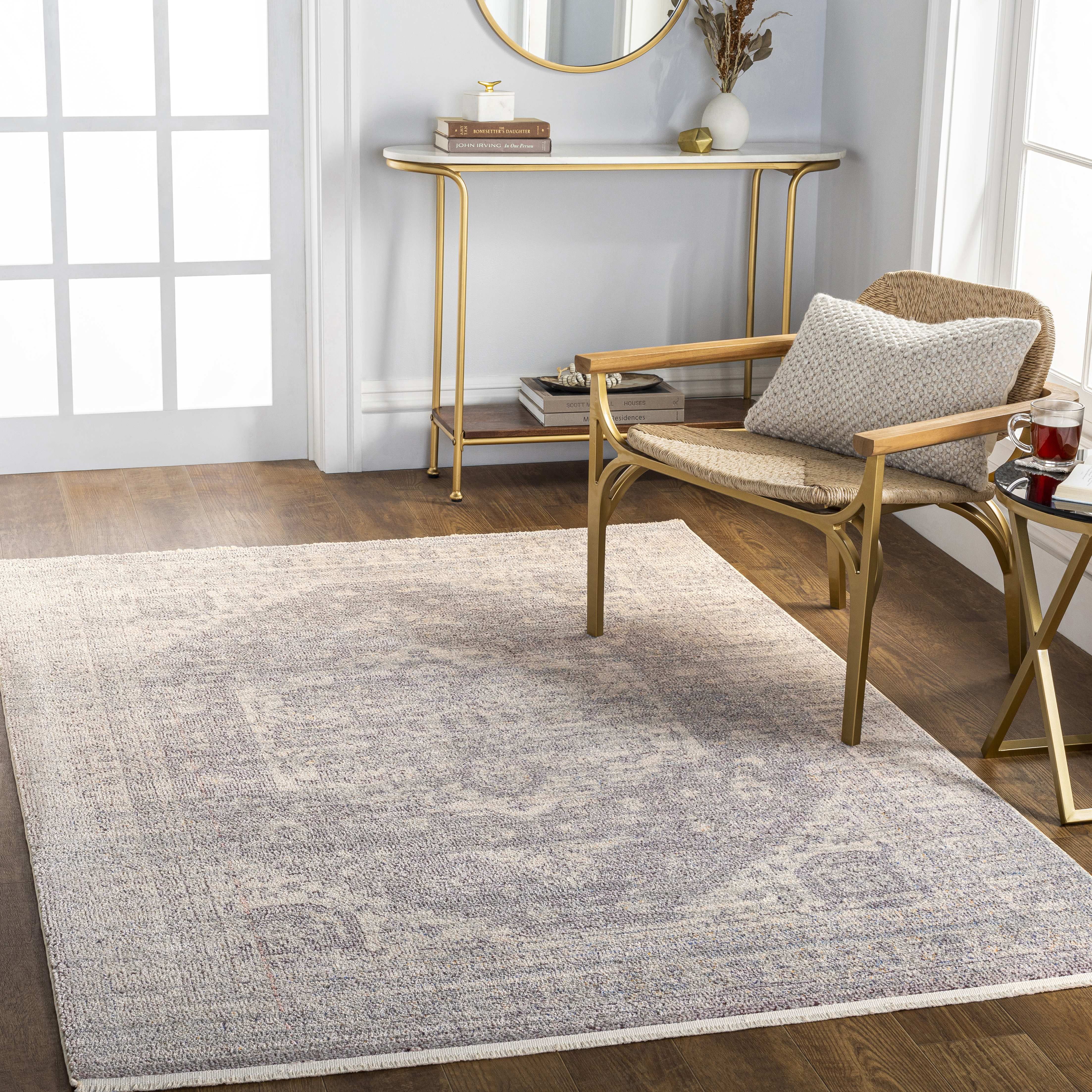 Mark&Day Area Rugs, 3x7 Millia Traditional Gray Runner Area Rug, Grey ...