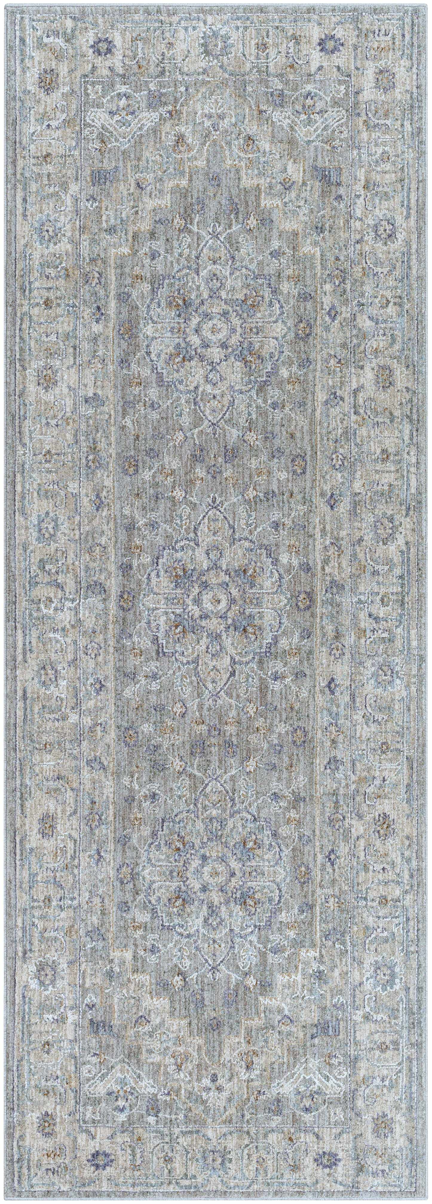 Mark&Day Area Rugs, 3x7 Schardam Traditional Light Gray Runner Area Rug ...