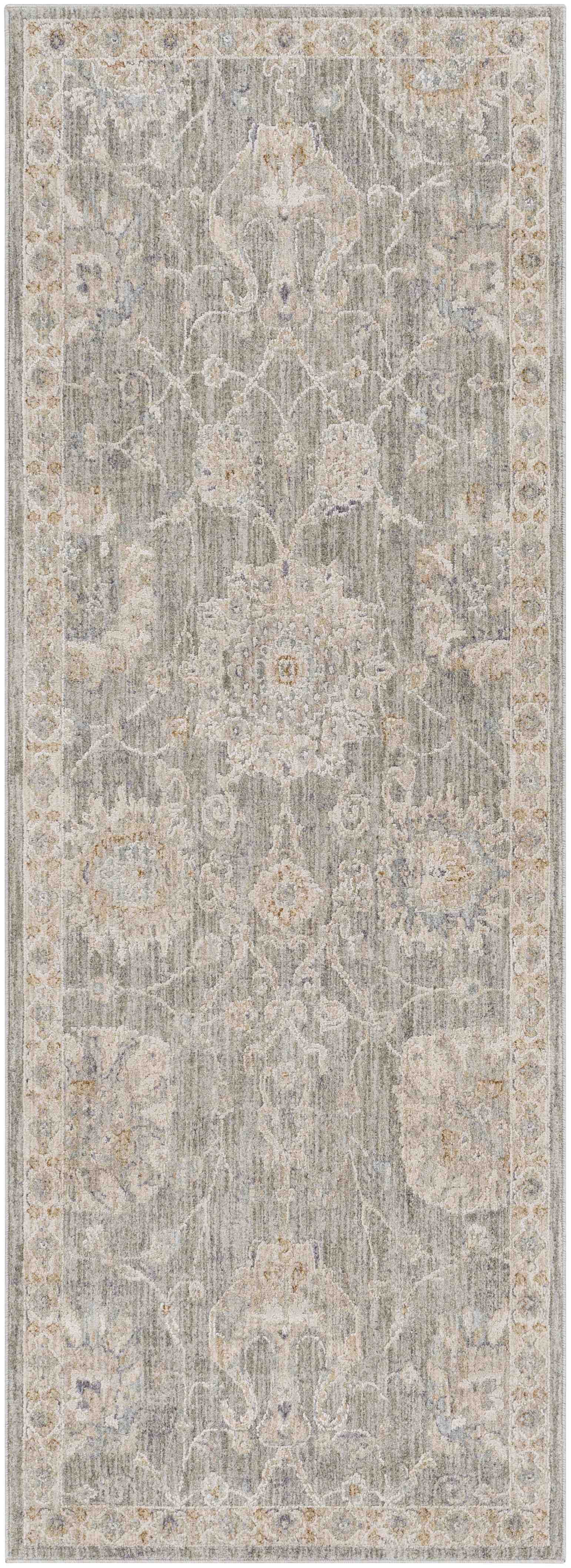 Mark&Day Area Rugs, 3x7 Schoorl Traditional Medium Gray Runner Area Rug ...
