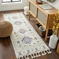 thumbnail image 1 of Mark&Day Area Rugs, 3x7 Swaledale Global Shag Ivory Runner Area Rug, Blue Aqua Lavender Carpet for Hallway, Kitchen, Bedroom or Living Room (2'7" x 7'3" Runner), 1 of 2