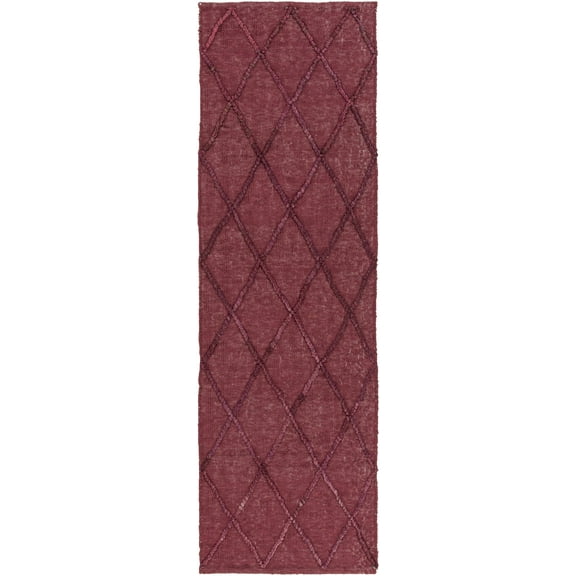 Mark&Day Jute Rugs, 2x8 Banff Cottage Burgundy/Garnet Runner Area Rug, Red Carpet for Hallway, Kitchen, Bedroom or Living Room (2'6" x 8' Runner)