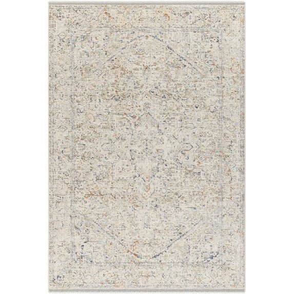Mark&Day Area Rugs, 3x8 Darnetta Traditional Beige/Navy Runner Area Rug, Beige Blue Orange Carpet for Hallway, Kitchen, Bedroom or Living Room (2'7" x 7'10" Runner)