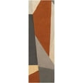 thumbnail image 1 of Mark&Day Wool Rugs, 2x8 Lollum Modern Burnt Orange Runner Area Rug, Orange Grey Cream Carpet for Hallway, Kitchen, Bedroom or Living Room (2'6" x 8' Runner), 1 of 8