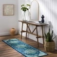 thumbnail image 1 of Mark&Day Area Rugs, 2x8 Metz Traditional Teal Runner Area Rug, Blue Grey Carpet for Hallway, Kitchen, Bedroom or Living Room (2'2" x 7'7" Runner), 1 of 8