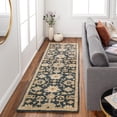 thumbnail image 1 of Mark&Day Wool Rugs, 2x8 Ness Traditional Navy Runner Area Rug, Blue Brown Beige Carpet for Hallway, Kitchen, Bedroom or Living Room (2'6" x 8' Runner), 1 of 9