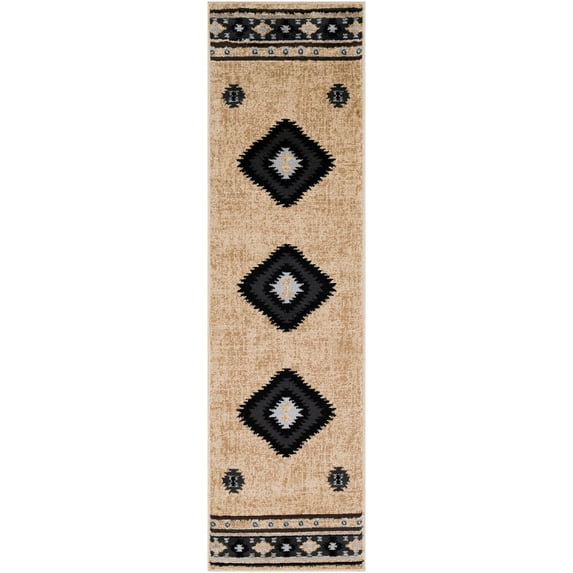 Mark&Day Area Rugs, 2x8 Oxbow Rustic Medium Gray Runner Area Rug, Grey Black Beige Carpet for Hallway, Kitchen, Bedroom or Living Room (2'2" x 7'7" Runner)