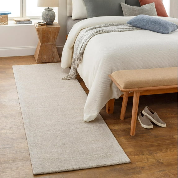 Mark&Day Wool Rugs, 2x8 Remy Modern Ivory Runner Area Rug, Ivory Carpet for Hallway, Kitchen, Bedroom or Living Room (2'6" x 8' Runner)
