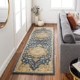thumbnail image 1 of Mark&Day Wool Rugs, 2x8 Roblin Traditional Navy Runner Area Rug, Blue Ivory Beige Carpet for Hallway, Kitchen, Bedroom or Living Room (2'6" x 8' Runner), 1 of 6