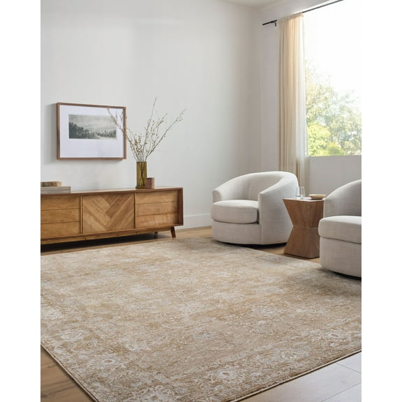 Mark&Day Area Rugs, 3x10 Pennie Traditional Light Brown Runner Area Rug, Cream Tan Light Olive Carpet for Hallway, Kitchen, Bedroom or Living Room (2'7" x 10' Runner)