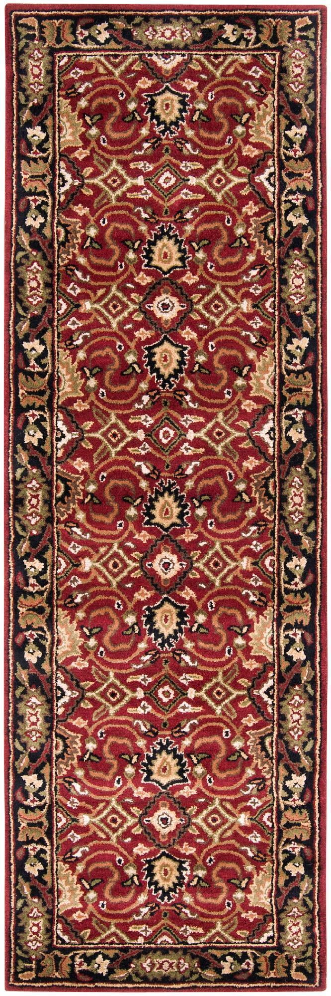 Hardisty Burgundy Wool Tufted Traditional Runner Rug 3' x 12'