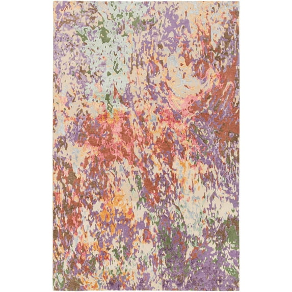 Mark&Day Area Rugs, 3x5 Charlton Modern Red/Green/Purple Marble Area Rug, Purple Pink Green Carpet for Living Room, Bedroom or Kitchen (3'3" x 5'3")
