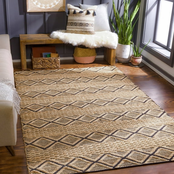 Mark&Day Area Rugs, 3x5 Lake Station Global Tan Area Rug, Brown Black Carpet for Living Room, Bedroom or Kitchen (3' x 5')