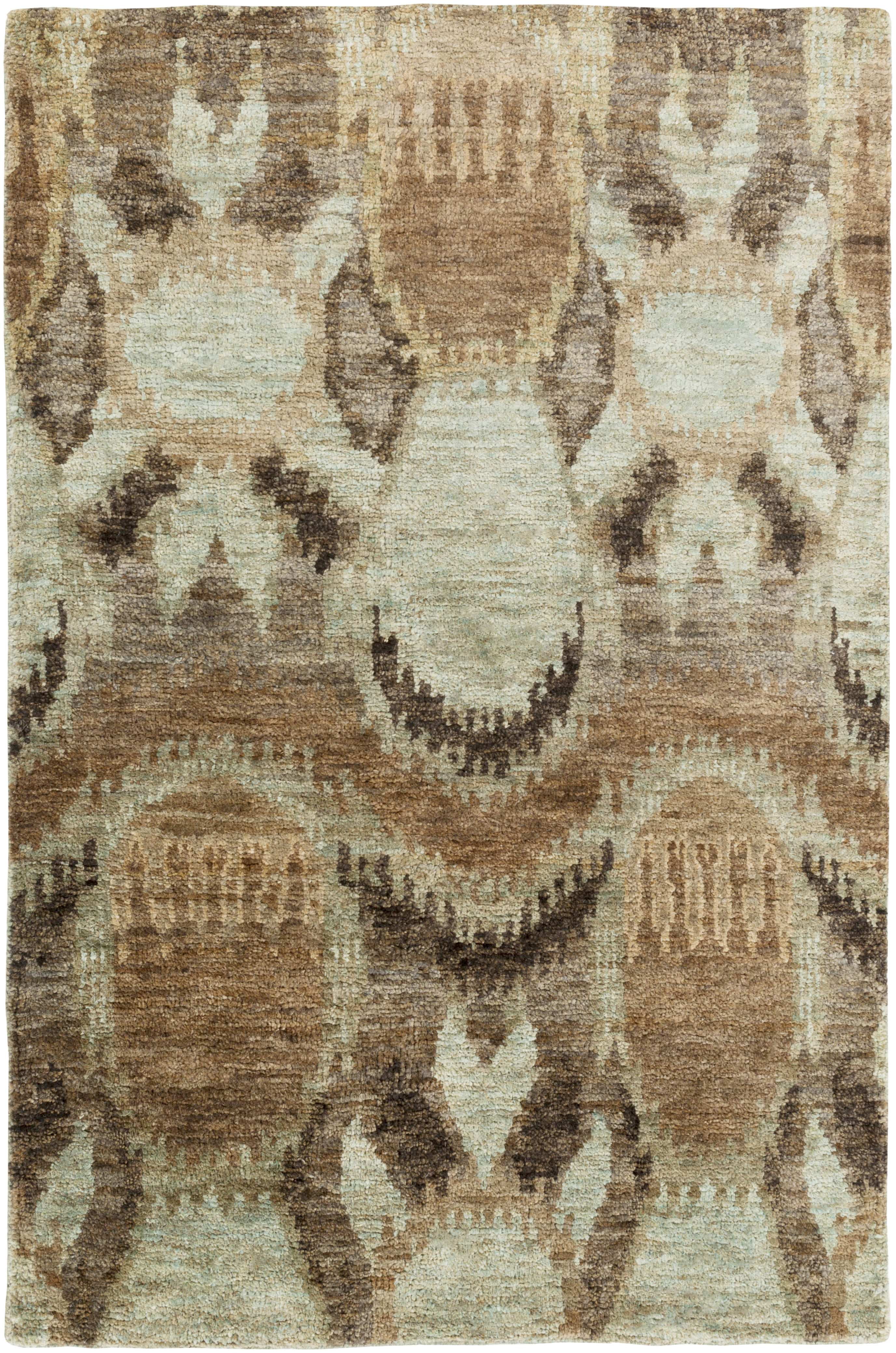 Mark&Day Jute Rugs, 3x5 Schley Global Brown Area Rug, Brown Green White ...