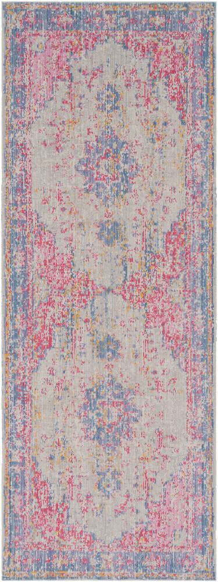 Mark&Day Area Rugs, 3x8 Everly Traditional Blue Runner Area Rug, Blue ...