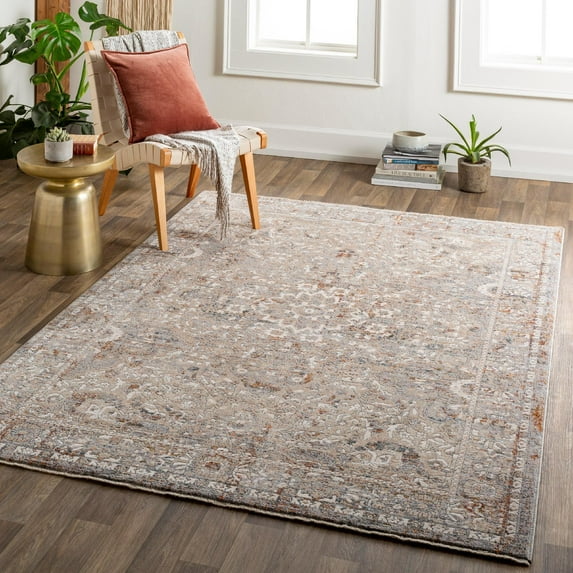 Mark&Day Area Rugs, 3x8 Kioneli Traditional Taupe Runner Area Rug (3'3" x 8')