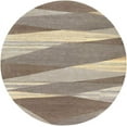 thumbnail image 1 of Mark&Day Wool Rugs, 4ft Round Mulhouse Modern Dark Brown Area Rug, Charcoal Taupe Tan Carpet for Living Room, Bedroom or Kitchen (4' Round), 1 of 6
