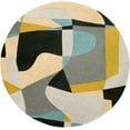 thumbnail image 1 of Mark&Day Wool Rugs, 4ft Round Orleans Modern Medium Gray Area Rug, Grey Blue Cream Carpet for Living Room, Bedroom or Kitchen (4' Round), 1 of 8