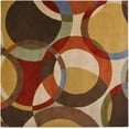 thumbnail image 1 of Mark&Day Wool Rugs, 4x4 Besancon Modern Tan Square Area Rug, Brown Red Carpet for Living Room, Bedroom or Kitchen (4' Square), 1 of 3