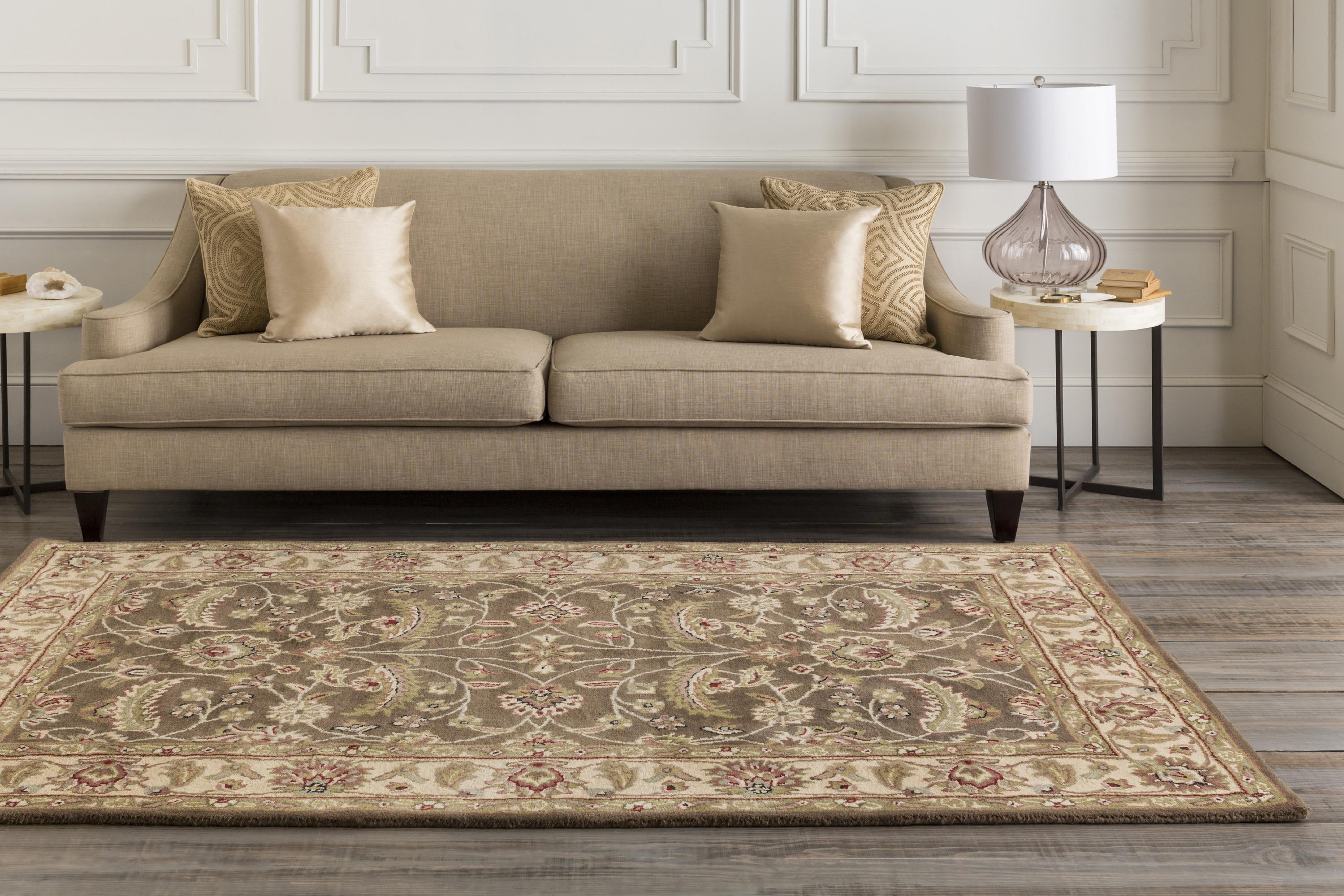 Cochrane Dark Brown Wool Handmade 4' Square Area Rug