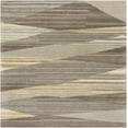 thumbnail image 1 of Mark&Day Wool Rugs, 4x4 Mulhouse Modern Dark Brown Square Area Rug, Charcoal Taupe Tan Carpet for Living Room, Bedroom or Kitchen (4' Square), 1 of 6