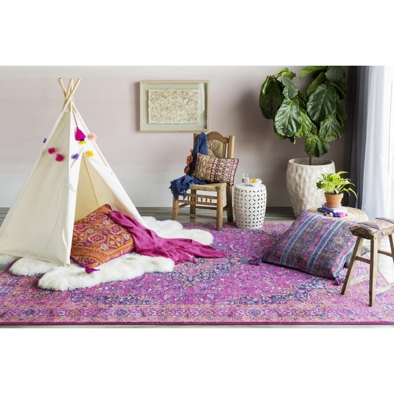 Mark&Day Area Rugs, 4x6 Appleton Traditional Garnet Area Rug, Burgandy Orange Blue Carpet for Living Room, Bedroom or Kitchen (3'11" x 5'7")