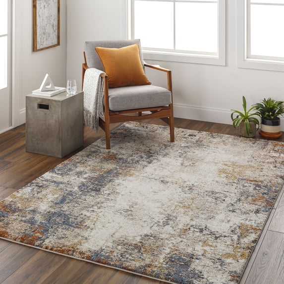 Mark&Day Area Rugs, 4x6 Lynn Grove Modern Cream Area Rug, Ivory Charcoal Black Carpet for Living Room, Bedroom or Kitchen (4'3" x 5'7")