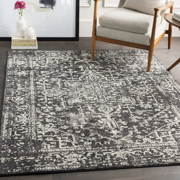 Mark&Day Area Rugs, 4x6 Amelia Traditional Black Area Rug (3'11" x 5'7")