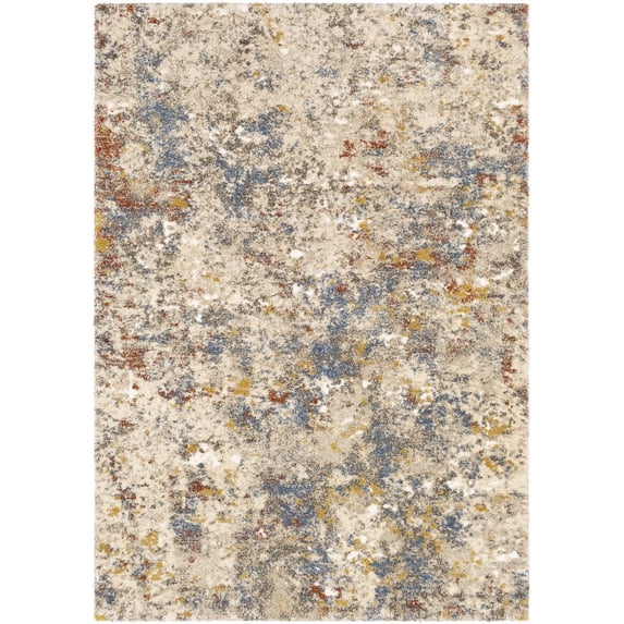 Mark&Day Area Rugs, 4x6 Cuneo Modern Abstract Marble Shag Metallic Gold Area Rug, Yellow Grey Marble Swirl Carpet for Living Room, Bedroom or Kitchen (4'3" x 5'7")