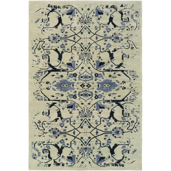 Mark&Day Area Rugs, 4x6 Nucla Traditional Denim Area Rug, Blue Black Green Carpet for Living Room, Bedroom or Kitchen (4' x 6')