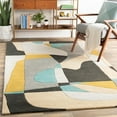 thumbnail image 1 of Mark&Day Wool Rugs, 4x6 Orleans Modern Medium Gray Area Rug, Grey Blue Cream Carpet for Living Room, Bedroom or Kitchen (4' x 6'), 1 of 8