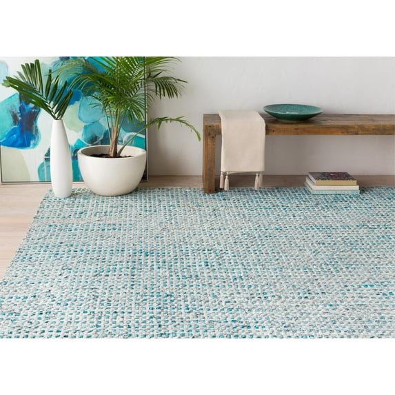 Mark&Day Area Rugs, 4x6 Sharice Modern Teal Area Rug, Green Blue Beige Carpet for Living Room, Bedroom or Kitchen (4' x 6')