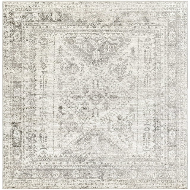 Mark&Day Area Rugs, 5x5 Jules Traditional Light Gray White Charcoal